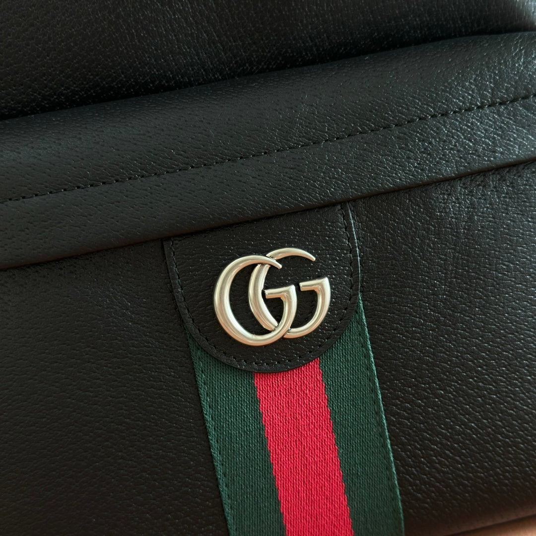 GUCCI 25S OPHIDIA MEDIUM RUCKSACK 41 SCHWARZ AUS KALBSLEDER