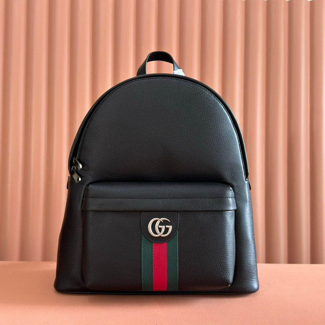 GUCCI 25S OPHIDIA MEDIUM RUCKSACK 41 SCHWARZ AUS KALBSLEDER