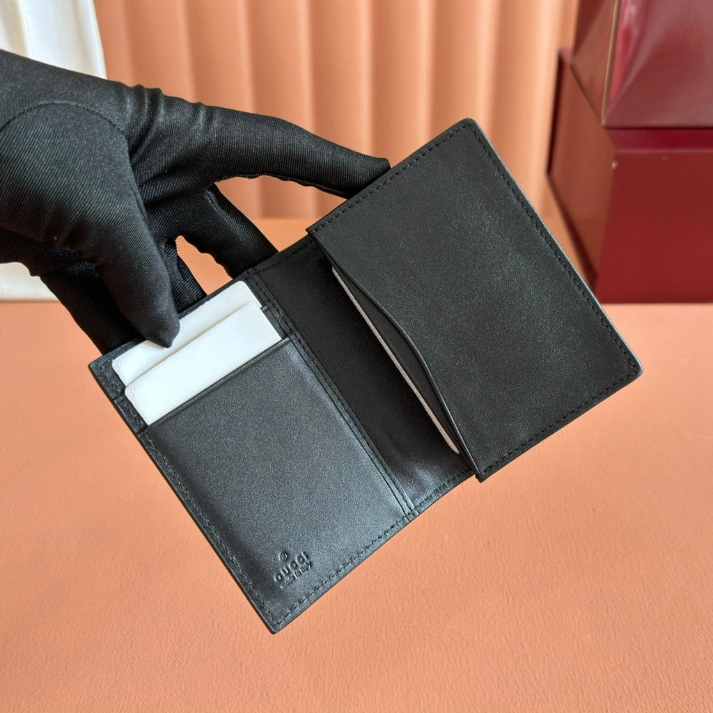 GUCCI 25S MARMONT GELDBÖRSE 10 IN SCHWARZEM KALBSLEDER