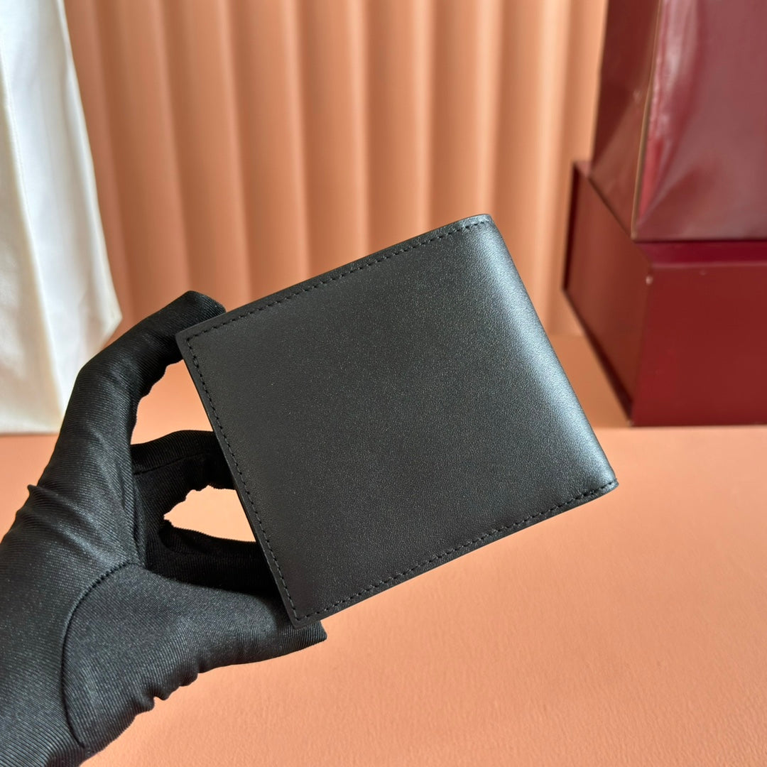 GUCCI 25S MARMONT GELDBÖRSE 11 ZOLL SCHWARZES KALBSLEDER SILBERNE BESCHLÄGE