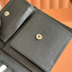 GUCCI 25S MARMONT GELDBÖRSE 11 ZOLL SCHWARZES KALBSLEDER SILBERNE BESCHLÄGE