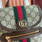 GG 25S OPHIDIA KLEINER RUCKSACK 20 IN BEIGE UND EBONY KALBSLEDER