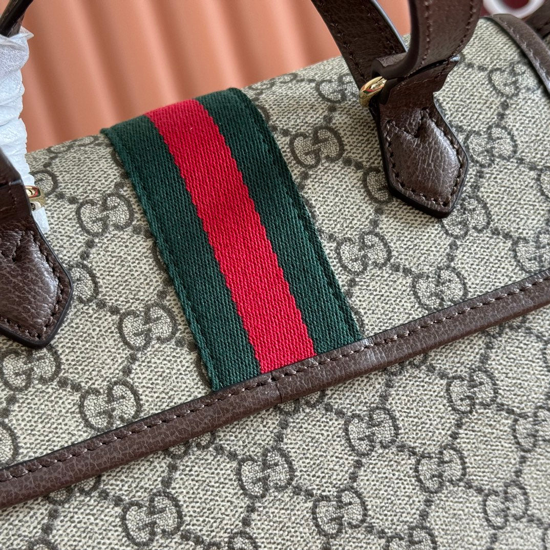 GG 25S OPHIDIA MEDIUM RUCKSACK 30 IN BEIGE UND EBONY KALBSLEDER