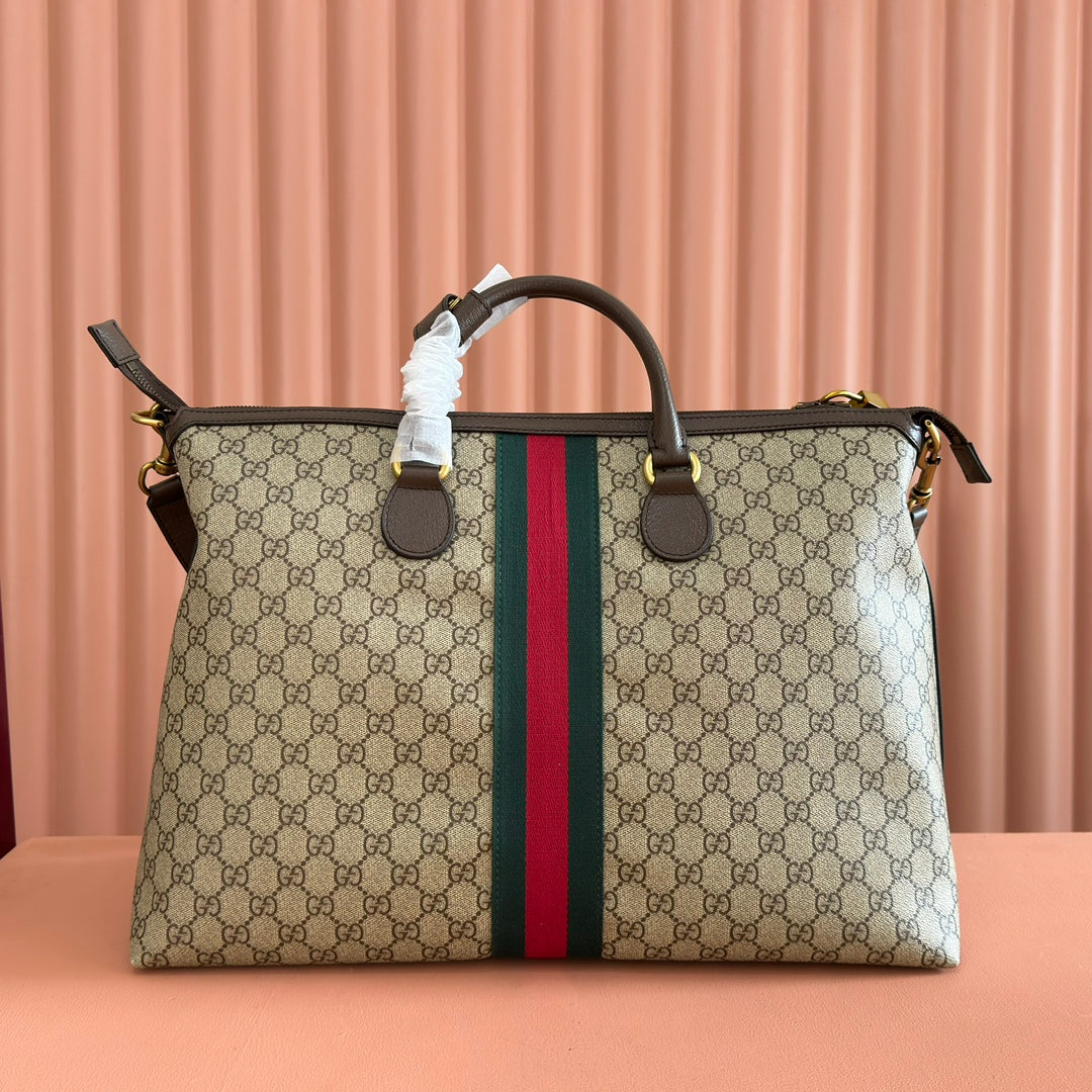 GG 25S SAVOY GROSSE TASCHE 48 IN BEIGE UND EBONY GG SUPREME CANVAS