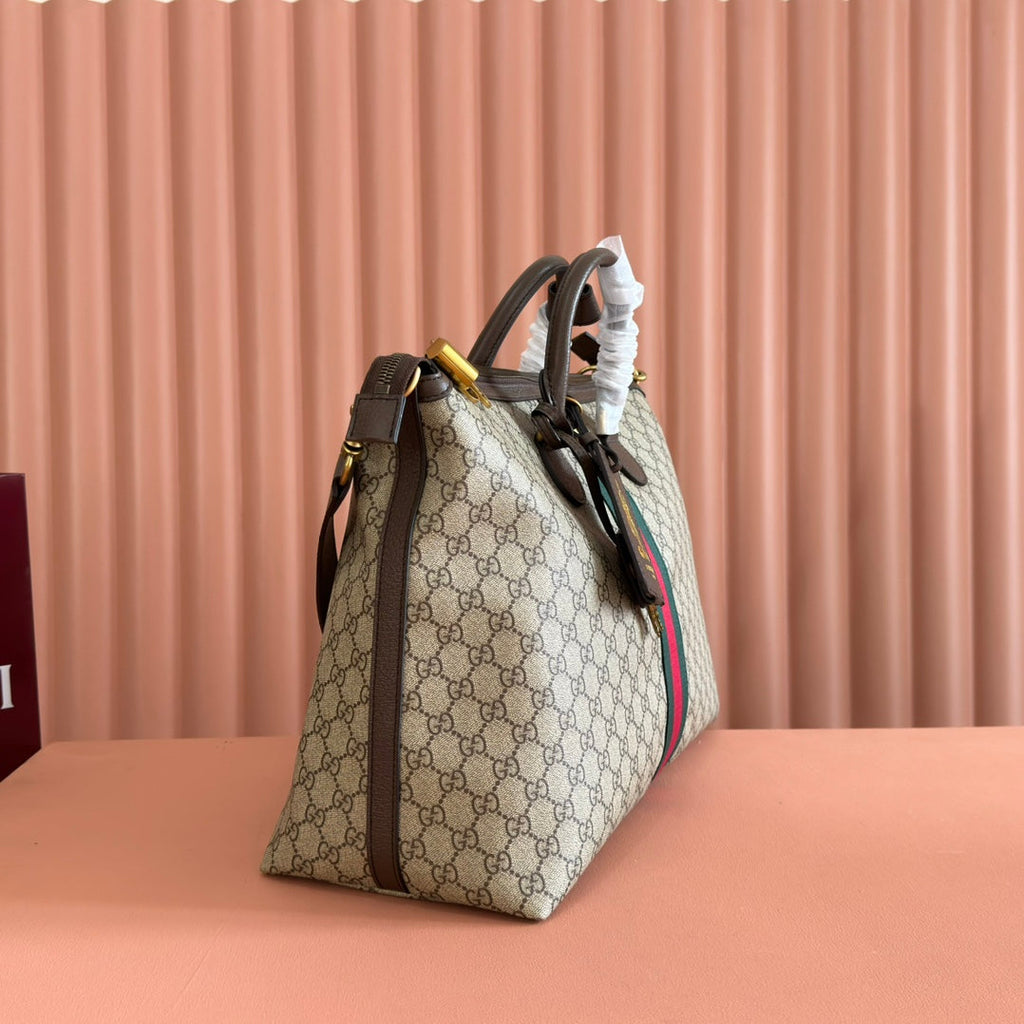 GG 25S SAVOY GROSSE TASCHE 48 IN BEIGE UND EBONY GG SUPREME CANVAS