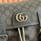 GUCCI 25S OPHIDIA MITTELGROSSER RUCKSACK 40 IN GRÜN-GRAUEM KALBSLEDER