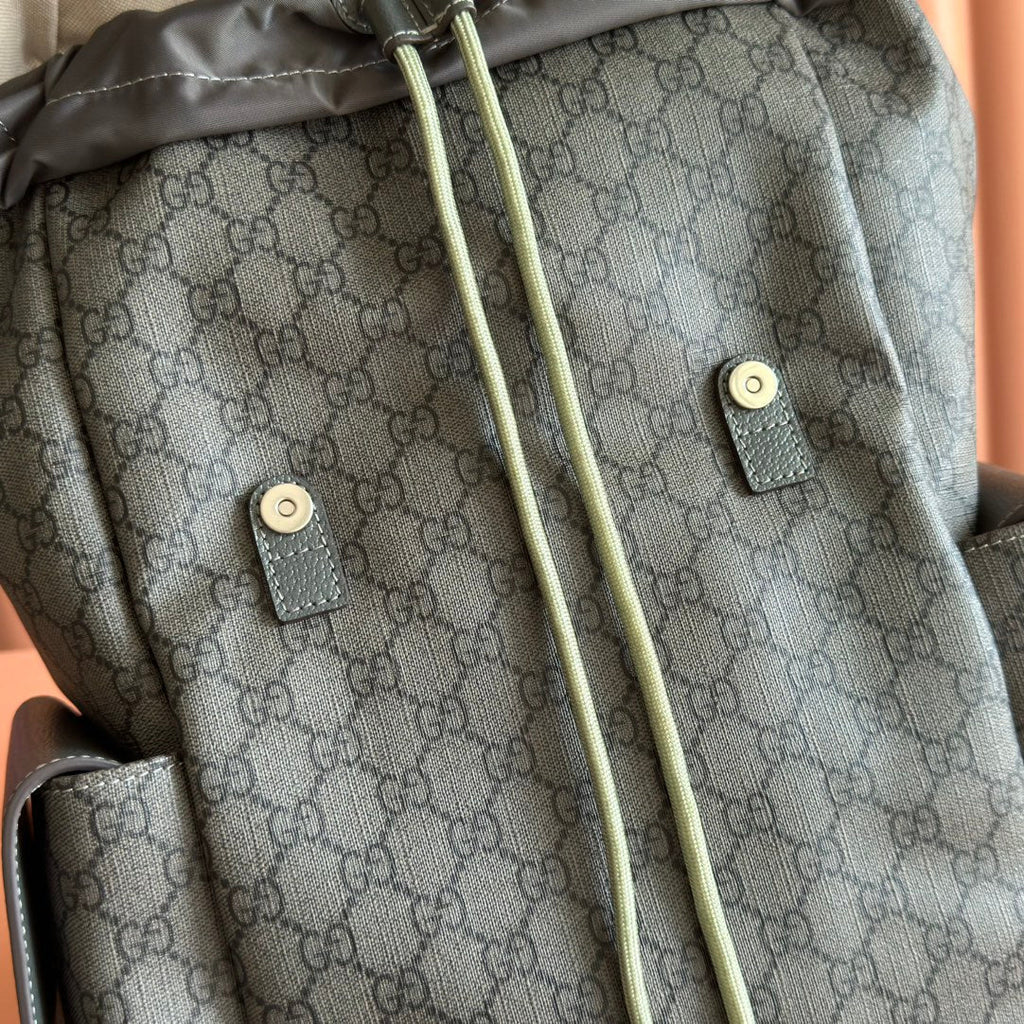 GUCCI 25S OPHIDIA MITTELGROSSER RUCKSACK 40 IN GRÜN-GRAUEM KALBSLEDER