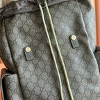 GUCCI 25S OPHIDIA MITTELGROSSER RUCKSACK 40 IN GRÜN-GRAUEM KALBSLEDER