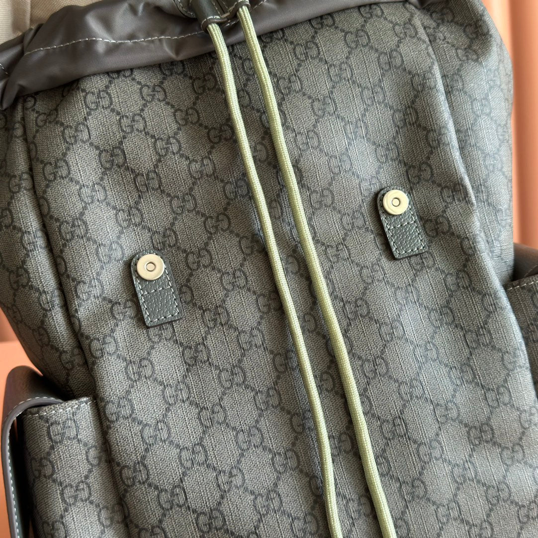 GUCCI 25S OPHIDIA MITTELGROSSER RUCKSACK 40 IN GRÜN-GRAUEM KALBSLEDER
