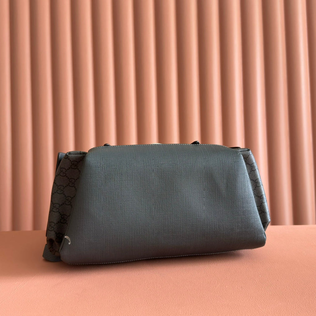 GUCCI 25S OPHIDIA MITTELGROSSER RUCKSACK 40 IN GRÜN-GRAUEM KALBSLEDER