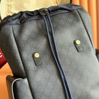 GUCCI 25S OPHIDIA MITTELGROSSER RUCKSACK 40 IN DUNKELBLAU-GRAUEM KALBSLEDER