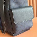 GUCCI 25S OPHIDIA MITTELGROSSER RUCKSACK 40 IN DUNKELBLAU-GRAUEM KALBSLEDER