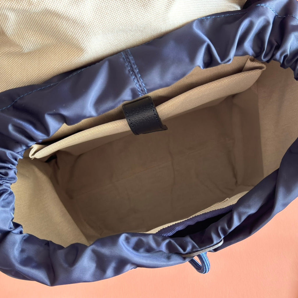 GUCCI 25S OPHIDIA MITTELGROSSER RUCKSACK 40 IN DUNKELBLAU-GRAUEM KALBSLEDER