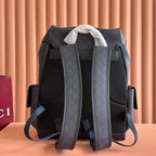 GUCCI 25S OPHIDIA MITTELGROSSER RUCKSACK 40 IN DUNKELBLAU-GRAUEM KALBSLEDER