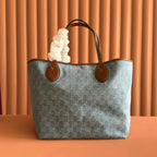 GUCCI 25S TOTISSIMA GROSSE TRAGETASCHE 30 IN BLAU-WEISSEM CANVAS