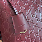 GUCCI 25S EMBLEM MEDIUM SCHULTERTASCHE 26 IN ROSSO ANCORA ROTES KALBSLEDER