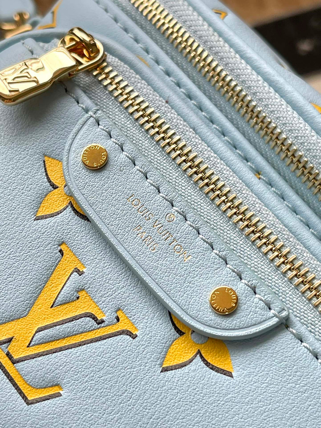 MINI BUMBAG 17 IN SKY YELLOW MONOGRAM CALFSKIN GOLD HARDWARE