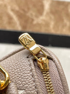 MINI BUMBAG 17 IN TOURTERELLE WHITE MONOGRAM EMPREINTE LEATHER GOLD HARDWARE