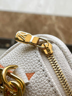 MINI BUMBAG 17 IN WHITE ORANGE MONOGRAM EMPREINTE LEATHER GOLD HARDWARE