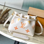 Bundle 28 in Weiß-Orange Monogramm Empreinte Leder Gold Hardware