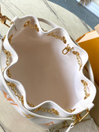 Bundle 28 in Weiß-Orange Monogramm Empreinte Leder Gold Hardware