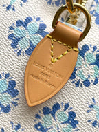 SPEEDY BANDOULIÈRE 20 IN LAGOON BLUE MONOGRAM TILES CANVAS GOLD BALLLE