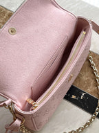 WALLET ON CHAIN IVY 23 IN LIGHT PINK MONOGRAM PERFORATED CALFSKIN GOLD HARDWARE