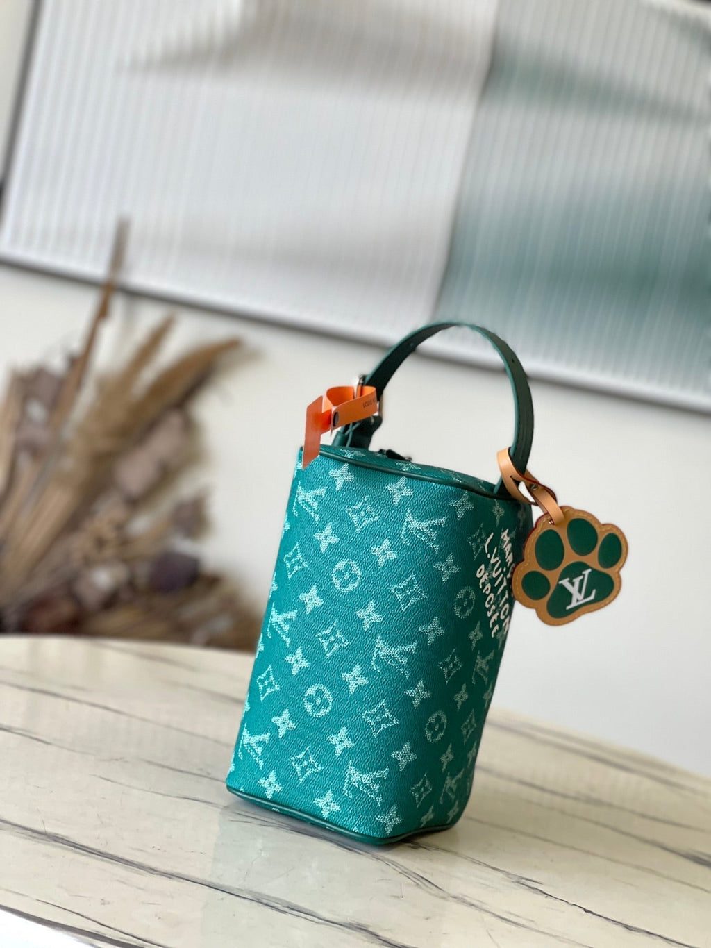 LOCKER DOPP KIT 28 AUS GRÜNEM MONOGRAM HERITAGE CANVAS