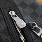 DUO CROSSBAG 42 IN GREY BLACK DAMIER GRAPHITE CANVAS