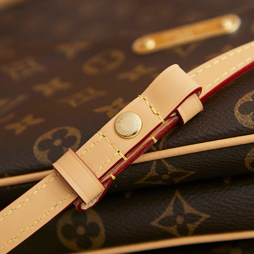 LIV POCHETTE 24 IN BRAUNEM MONOGRAMM-CANVAS GOLDENE BESCHLÄGE