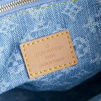 LET GO PM 28 IN LIGHT BLUE MONOGRAM DENIM GOLD HARDWARE