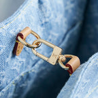 LET GO PM 28 IN LIGHT BLUE MONOGRAM DENIM GOLD HARDWARE