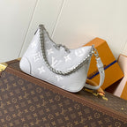 BOULOGNE 29 AUS GRAUEM MONOGRAM-EMPREINTE-LEDER, SILBERNE HARDWARE