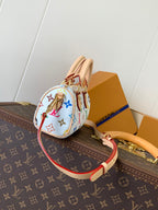 NANO SPEEDY BAG 16 IN FARBENFROHES MONOGRAMMMUSTER UND WEISS BESCHICHTETES CANVAS