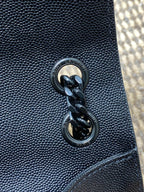 UMSCHLAGBASCHE MIT KETTENBAND, 24 Zoll, SCHWARZES KALBSLEDER