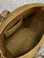 LE 37 KLEINE EIMERTASCHE 20 IN BRAUNES WILDLEDER GOLDENE BESCHLÄGE