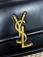 SOLFERINO KLEINE SATCHEL 19 IN SCHWARZEM KALBSLEDER GOLDENE BESCHLÄGE