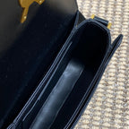 SOLFERINO KLEINE SATCHEL 19 IN SCHWARZEM KALBSLEDER GOLDENE BESCHLÄGE