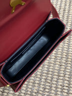 SOLFERINO KLEINE SATCHEL 19 IN SCHARLACHROTEM KALBSLEDER GOLDENE BESCHLÄGE