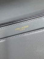 SOLFERINO KLEINE SATCHEL 19 IN DUNKELGRAUEM KALBSLEDER GOLDENE BESCHLÄGE