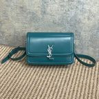 SOLFERINO KLEINE SATCHEL 23 IN ZERULEANBLAUEM KALBSLEDER GOLDENE BESCHLÄGE