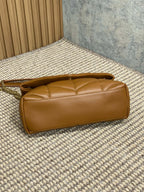 Daunenjacke, klein, 29 Zoll, bronzebraunes Lammleder, goldene Beschläge