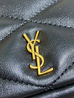 SADE HOBO 21 IN SCHWARZEM LAMMLEDER GOLDENE BESCHLÄGE