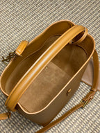 LE 37 MITTLERE EIMERTASCHE 25 IN TORTILLABRAUN KALBSLEDER GOLDENE BESCHLÄGE