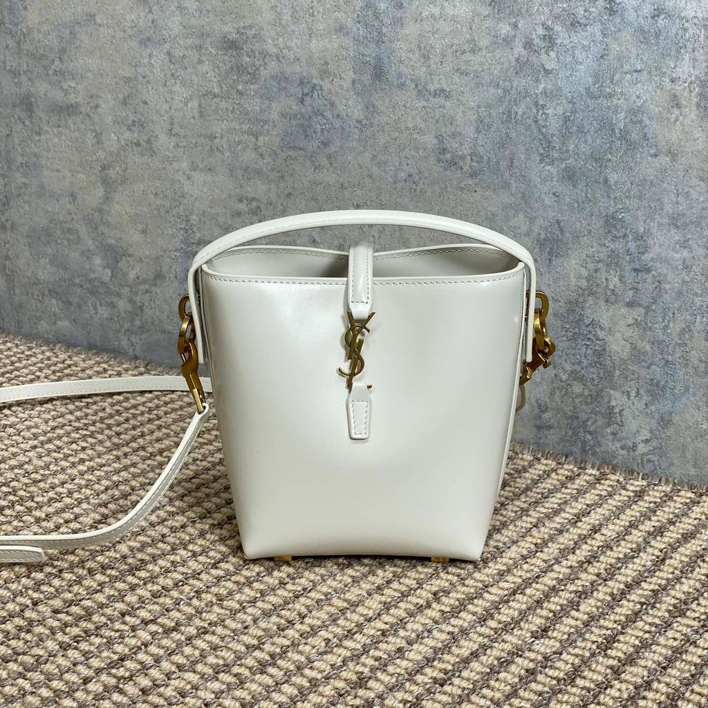 LE 37 MINI-EIMERTASCHE 15 ZOLL WEISSES KALBSLEDER GOLDENE BESCHLÄGE