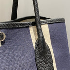 GARDEN PARTY 36 IN MULTICOLOR TOILE H CANVAS BLACK CALFSKIN