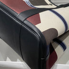 GARDEN PARTY 36 IN MULTICOLOR TOILE H CANVAS BLACK CALFSKIN