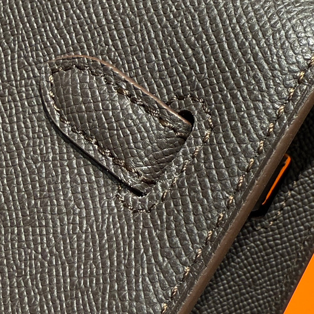 KELLY 25CM IN EBENE EPSOM CALFSKIN GOLD HARDWARE