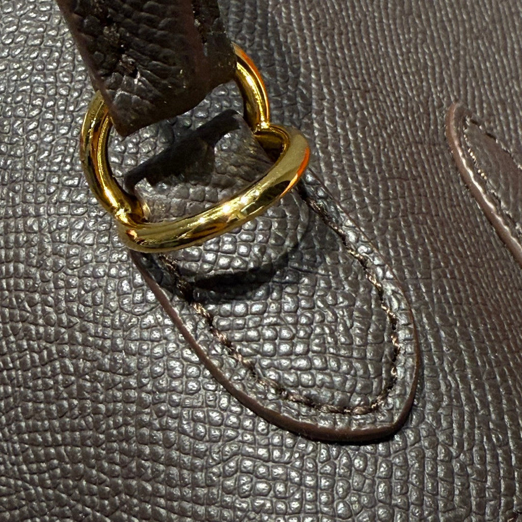 KELLY 25CM IN EBENE EPSOM KALBSLEDER GOLDENE BESCHLÄGE