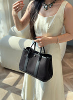 GARDEN PARTY 30CM IN BLACK TOILETS COTTON CANVAS AND CALFSKIN